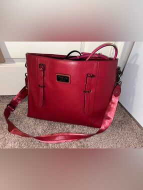 Mosiso Leather Shoulder Tote with Satin Strap